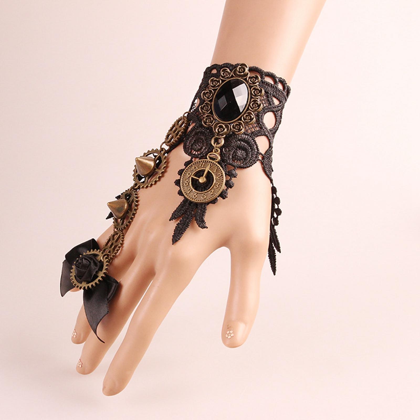 Fingerless Glove Knit - Rękawiczki bez palców, damskie gotyckie steampunkowe