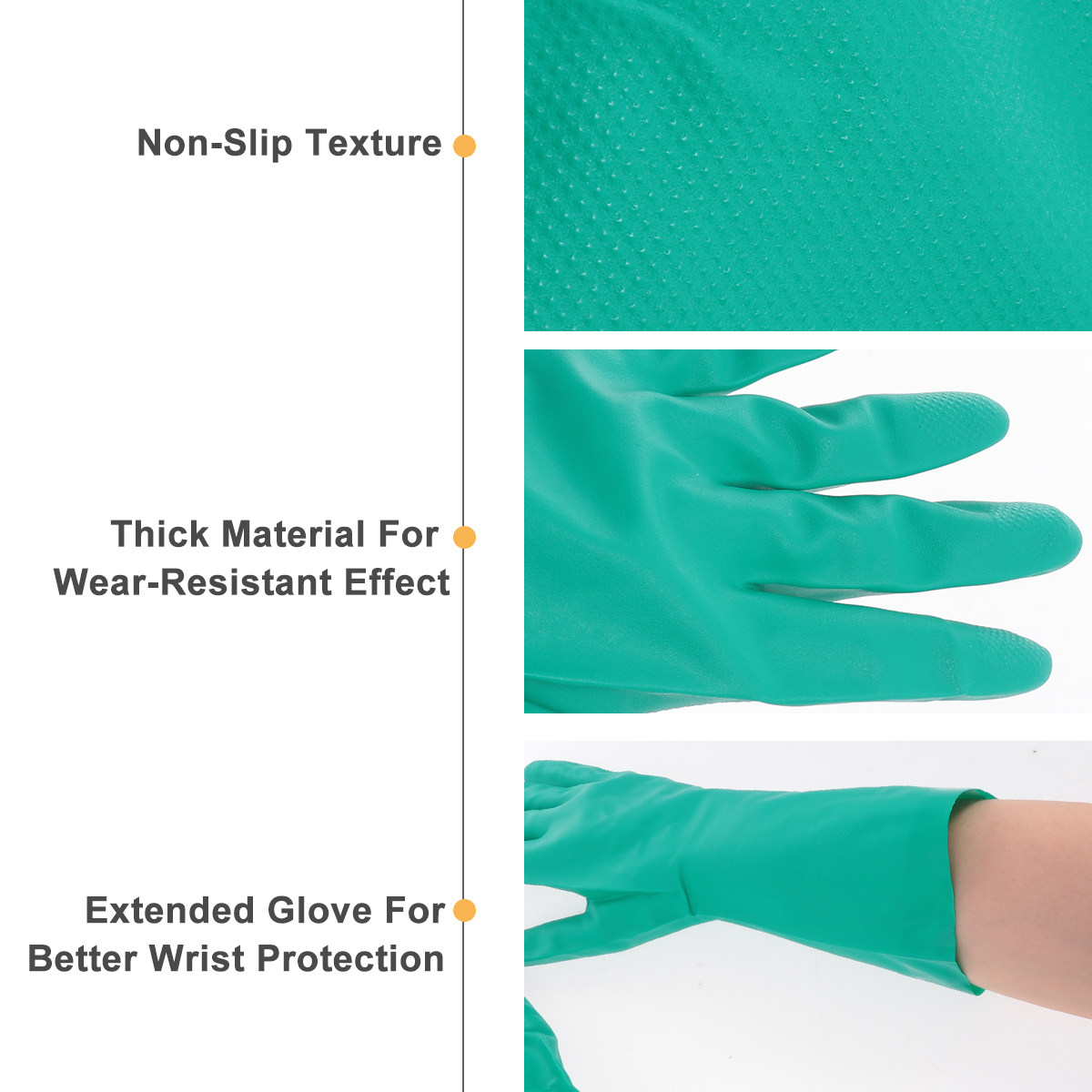 Dish Glove Rubber - 1 para wodoodpornych rękawic do mycia