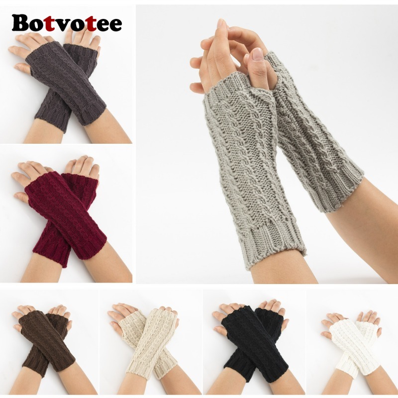 Fingerless Glove Knit - Rękawiczki zimowe Botvotee Y2k bez palców